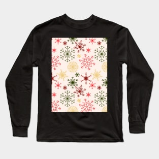 Falling Snowflakes - Gilded Traditions - Minimalist Colorful Holidays Long Sleeve T-Shirt